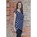 Angel Wings T-shirt for breastfeeding - oversize - navy with large dots