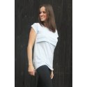 Angel Wings T-shirt for breastfeeding - oversize - white with small dots