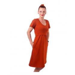 Jozanek Breastfeeding Dress Tea - short sleeves - cinnamon