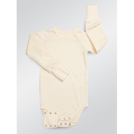 DuoMamas childern bodysuit - long sleeves - merino cream