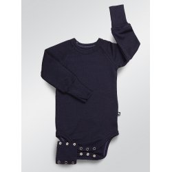 DuoMamas childern bodysuit - long sleeves - merino blue