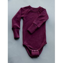 DuoMamas childern bodysuit - long sleeves - merino bordeaux