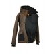 Shara babywearing jacket - WINTER - front babywearing - brown melange with black