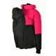 Shara babywearing jacket - winter - front/back babywearing - raspberry/black