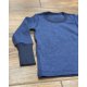 DuoMamas Dětské triko dlouhý rukáv - merino - tmavě modrá