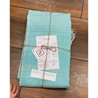 Antama Rebozo Aquamarine Small Diamonds No White Stripes