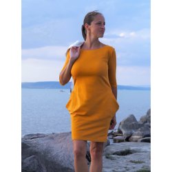 Angel Wings Dress with pockets - mustard