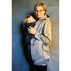 ORICLO Babywearing / pregnancy jacket AnyTime 5in1 - grey with dots