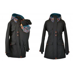 Shara Nosící Softshellový kabát - jaro/podzim - černá/bobule