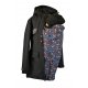 Shara Nosící Softshellový kabát - jaro/podzim - černá/zvířátka v lese