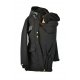 Shara babywearing jacket - WINTER - front babywearing - black/mushrooms