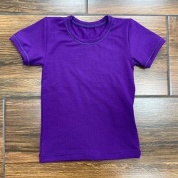 DuoMamas Dětské triko krátký rukáv - tmavě fialové