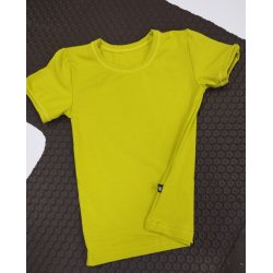DuoMamas Dětské triko krátký rukáv - žluté