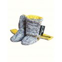 Angel Wings Sweater Shoes - grey with yellow