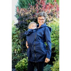 ORICLO Nosící a těhotenská bunda AnyTime 5v1 - tmavěmodrá s kožíškem
