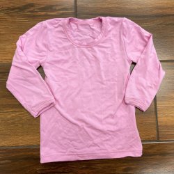 DuoMamas Dětské triko dlouhý rukáv - světlá růžová