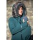 Angel Wings Softshell Coat with fur - emerald