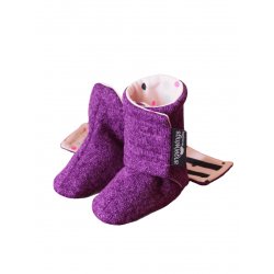 Angel Wings Sweater Shoes - purple pink dot