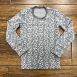 DuoMamas childern T-shirt - long sleeved - merino - grey waves