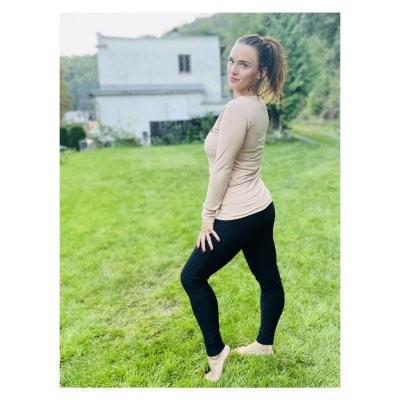 JAKOMAMA T-shirt for breastfeeding - long sleeved - WBEIGE OrganicHITE