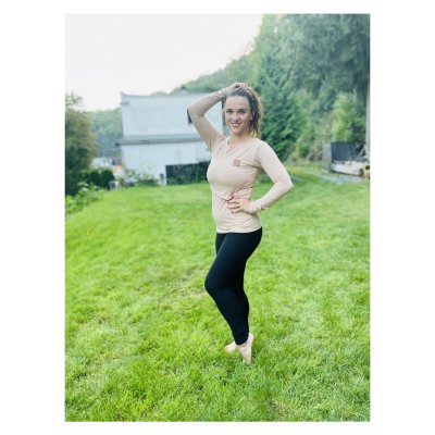 JAKOMAMA T-shirt for breastfeeding - long sleeved - WBEIGE OrganicHITE