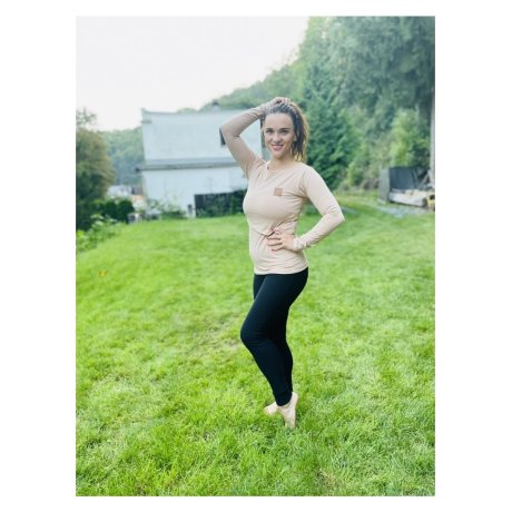 JAKOMAMA T-shirt for breastfeeding - long sleeved - WBEIGE OrganicHITE