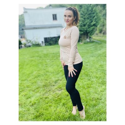 JAKOMAMA T-shirt for breastfeeding - long sleeved - WBEIGE OrganicHITE