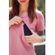 JAKOMAMA T-shirt for breastfeeding with zippers (short sleeve) SWEET DARK PINK