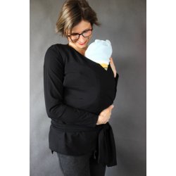 Oriclo Zavinovací kabátek pro těhotné a nosící - černý