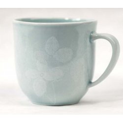 Vatanai porcelain mug with hydrangeas - grey-blue