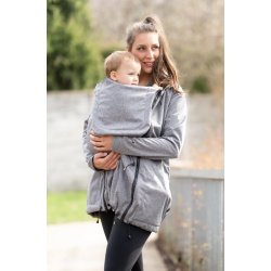 ORICLO Nosící a těhotenská bunda AnyTime 5v1 - šedý melír