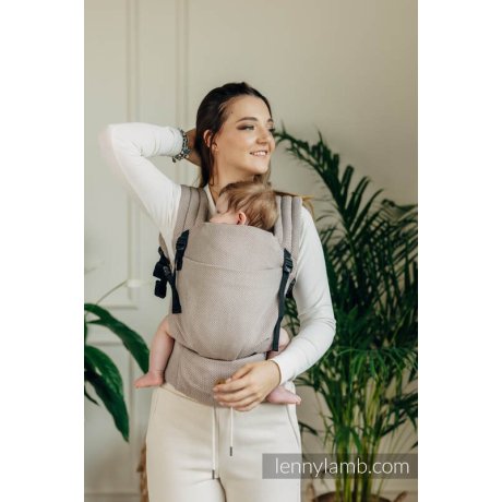 LennyLamb LennyLight compact adjustable ergonomic carrier - Little Herringbone Almond