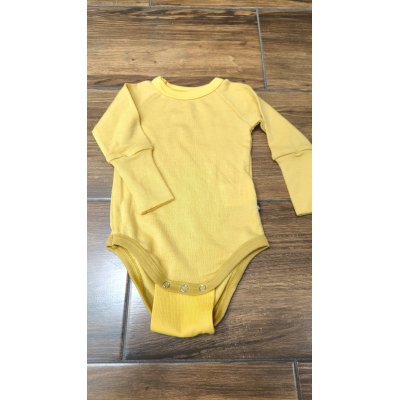 DuoMamas childern bodysuit - long sleeves - merino yellow/orange