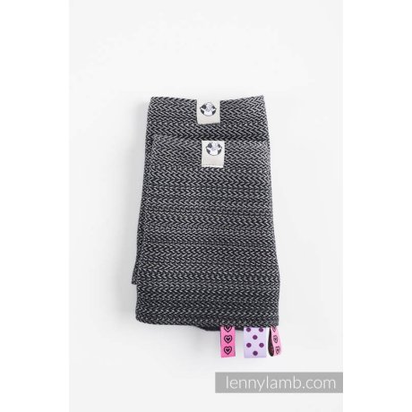 LennyLamb Drool Pads and Reach Straps Set Little Herringbone Ombre grey