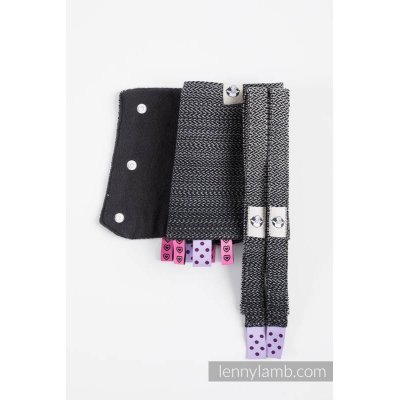 LennyLamb Drool Pads and Reach Straps Set Little Herringbone Ombre grey