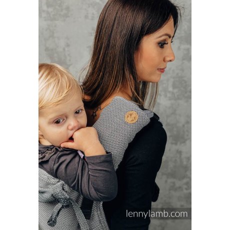 LennyLamb Drool Pads and Reach Straps Set Little Herringbone Ombre grey