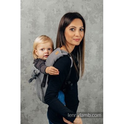 LennyLamb Drool Pads and Reach Straps Set Little Herringbone Ombre grey