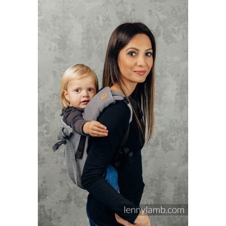 LennyLamb Drool Pads and Reach Straps Set Little Herringbone Ombre grey