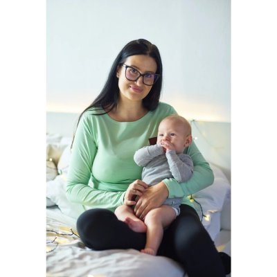 JAKOMAMA T-shirt for breastfeeding - long sleeved -  pastel green
