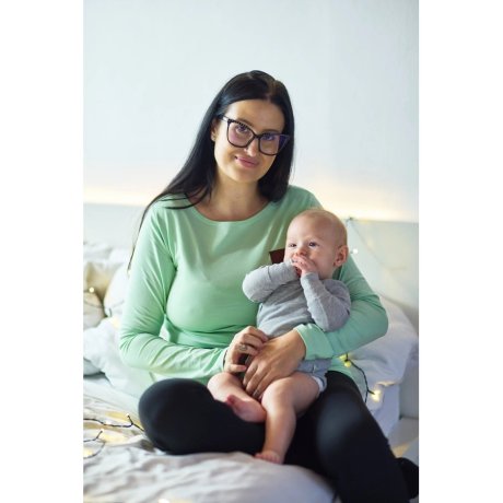JAKOMAMA T-shirt for breastfeeding - long sleeved -  pastel green