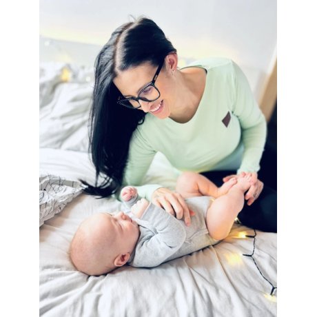 JAKOMAMA T-shirt for breastfeeding - long sleeved -  pastel green