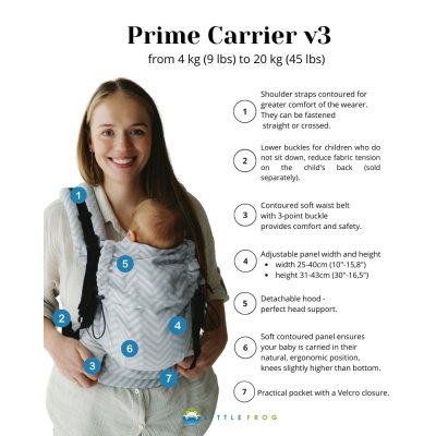 Little Frog ergonomic carrier Prime - Slate Moonstone