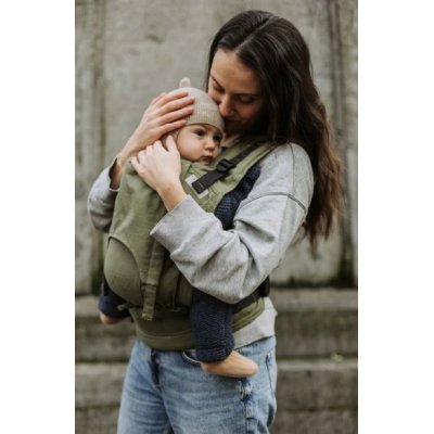 Ergonomické nosítko Fidella Fusion BABY SIZE - Cubic Lines - Moss