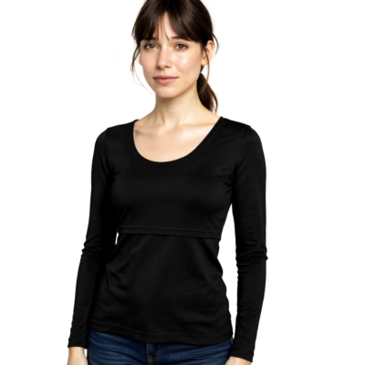 Jozanek Breastfeeding T-shirt Catherine long sleeved - black