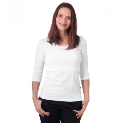 Jozanek Breastfeeding T-shirt Catherine 3/4 sleeves - white