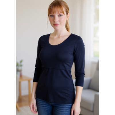 Jozanek Breastfeeding T-shirt Catherine 3/4 sleeves - navy