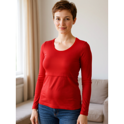 Jozanek Breastfeeding T-shirt Catherine long sleeved - red