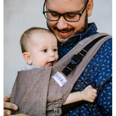 Ergonomic carrier Fidella Fusion BABY SIZE - Chevron Walnut