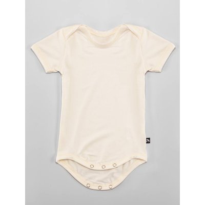 DuoMamas Dětské body s krátkým rukávem smetanové