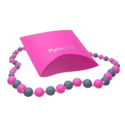 Silikonové korále Mama Chic - Růžovošedé